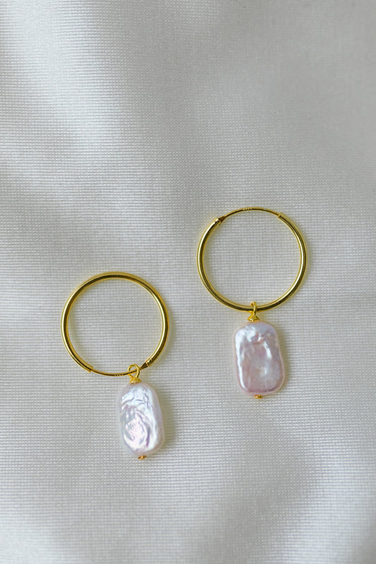 Baroque Pearl Elegance Hoops