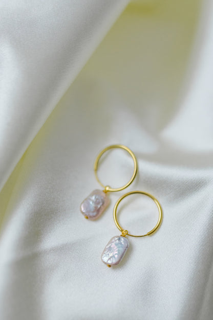 Baroque Pearl Elegance Hoops