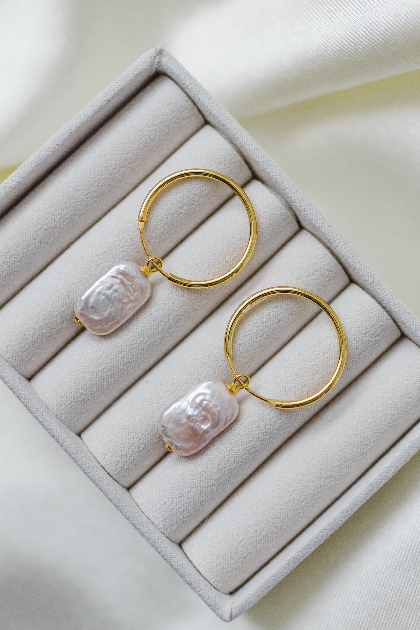 Baroque Pearl Elegance Hoops