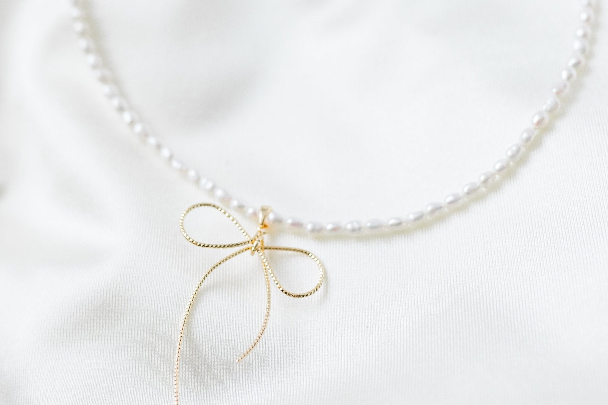 Aurora cutie bow baby pearl necklace - ZG_Pearls14K Gold FilledZG_Pearls14K gold filled