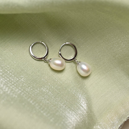 Golden Pearl Hoops - ZG_PearlsS925/Sterling SliverZG_PearlsSliverSterling silver