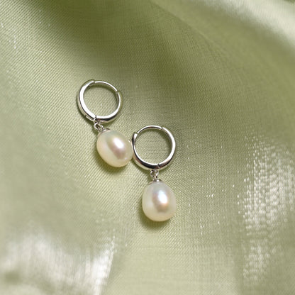 Golden Pearl Hoops - ZG_PearlsS925/Sterling SliverZG_PearlsSliverSterling silver